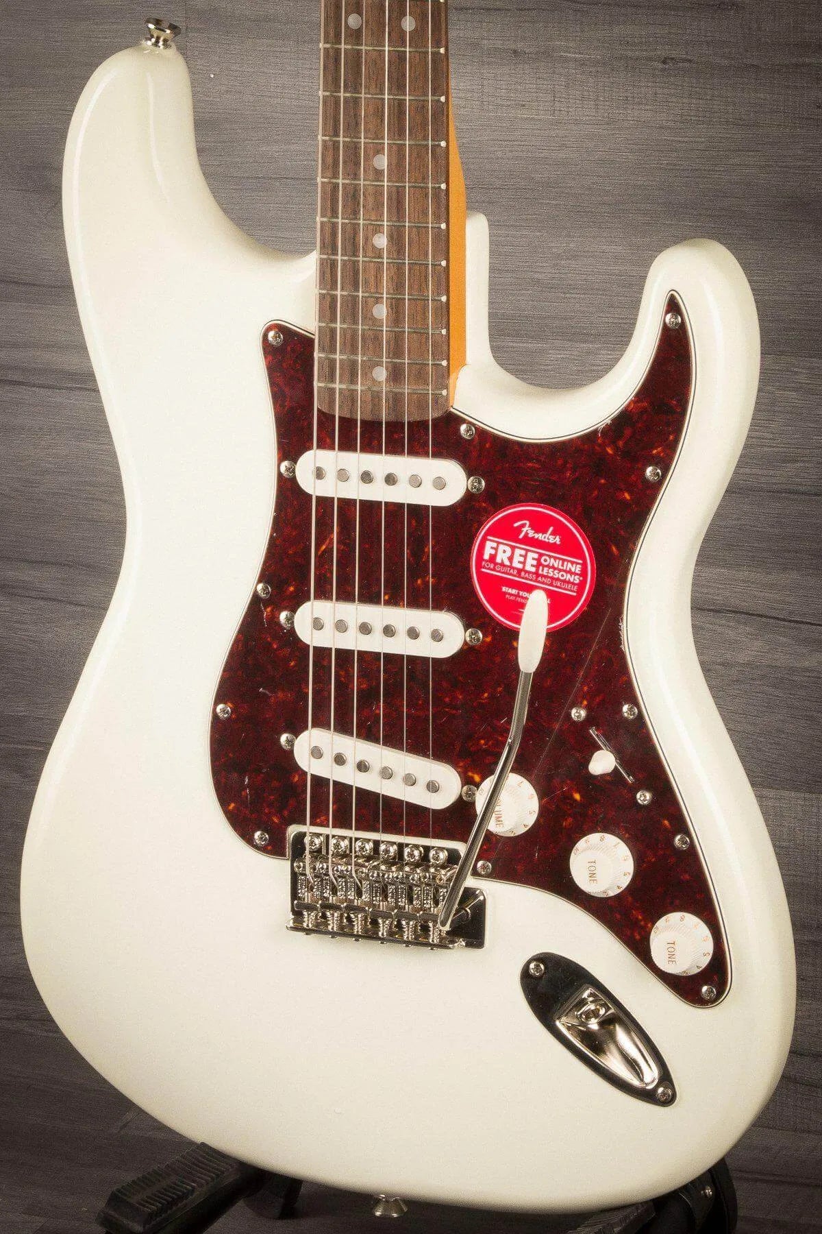 Squier Classic Vibe '70s Stratocaster Electric Guitar, Laurel Fingerboard - Olympic White