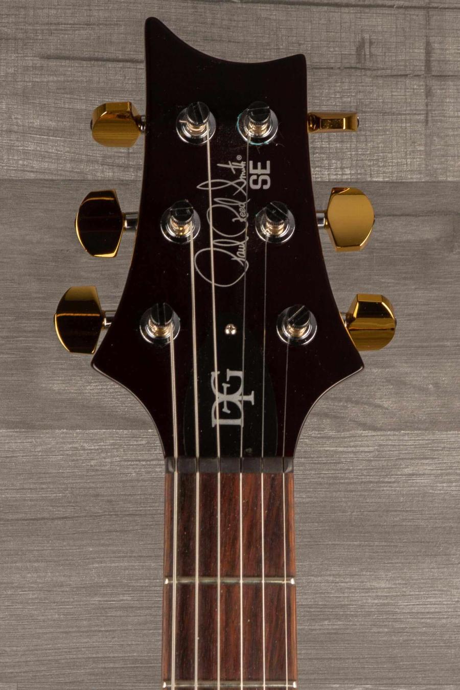 USED - PRS SE DGT Gold Top Electric Guitar headstock with locking machineheads and gold buttons