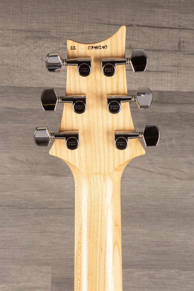 USED - PRS CE24 Semi Hollow - Fire Red headstock with PRS tuning pegs and maple wood finish.