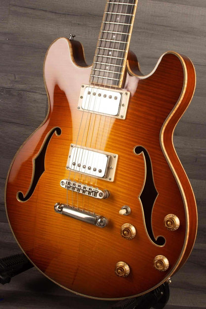 USED - Eastman T184MX - GoldBurst guitar featuring beautiful sunburst finish and stylish f-holes.