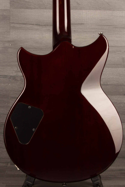 Back view of USED - Yamaha RS502T FMX guitar showcasing its mahogany body and sleek finish.