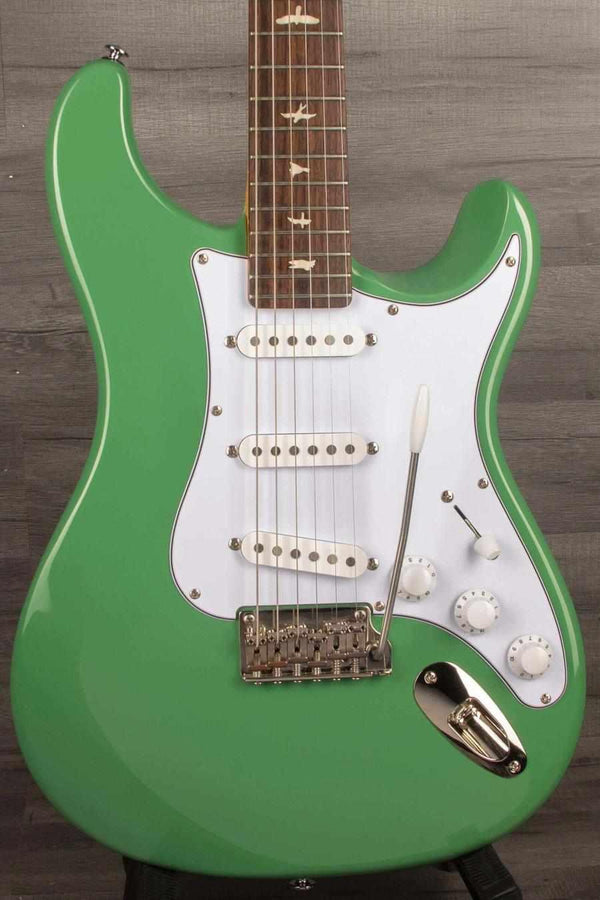 USED - PRS SE Silver Sky - Ever Green electric guitar with poplar body and rosewood fretboard.