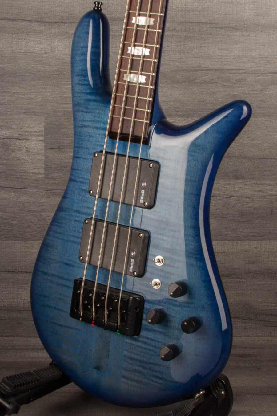 USED - Spector Rudy Sarzo Euro 4LX Bass Guitar - Blue Stain Gloss
