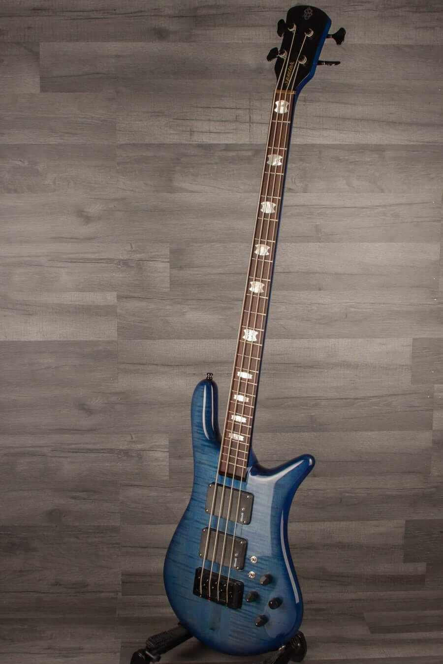 USED - Spector Rudy Sarzo Euro 4LX Bass Guitar - Blue Stain Gloss