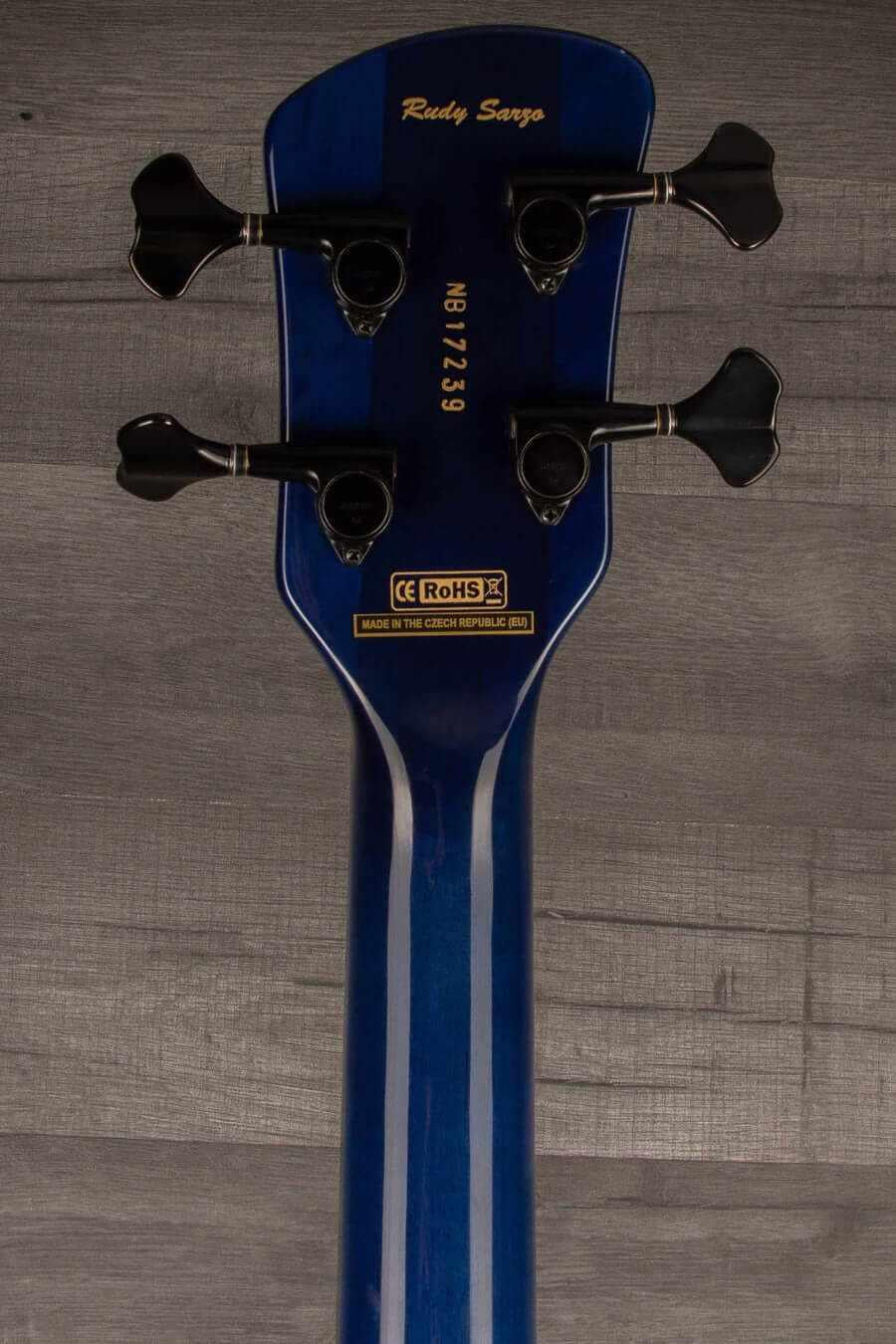 USED - Spector Rudy Sarzo Euro 4LX Bass Guitar - Blue Stain Gloss
