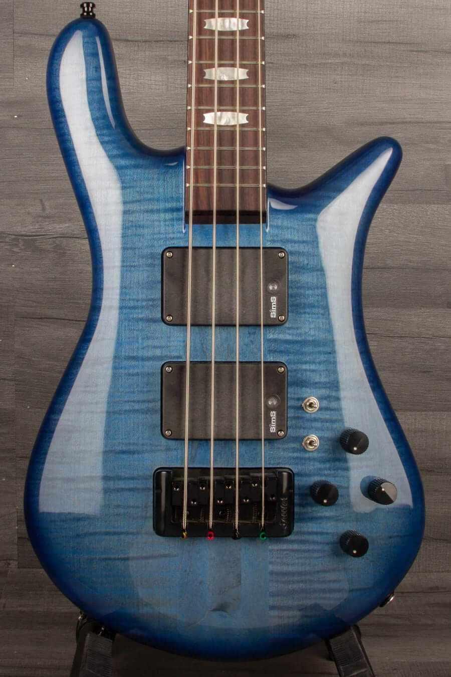 USED - Spector Rudy Sarzo Euro 4LX Bass Guitar - Blue Stain Gloss