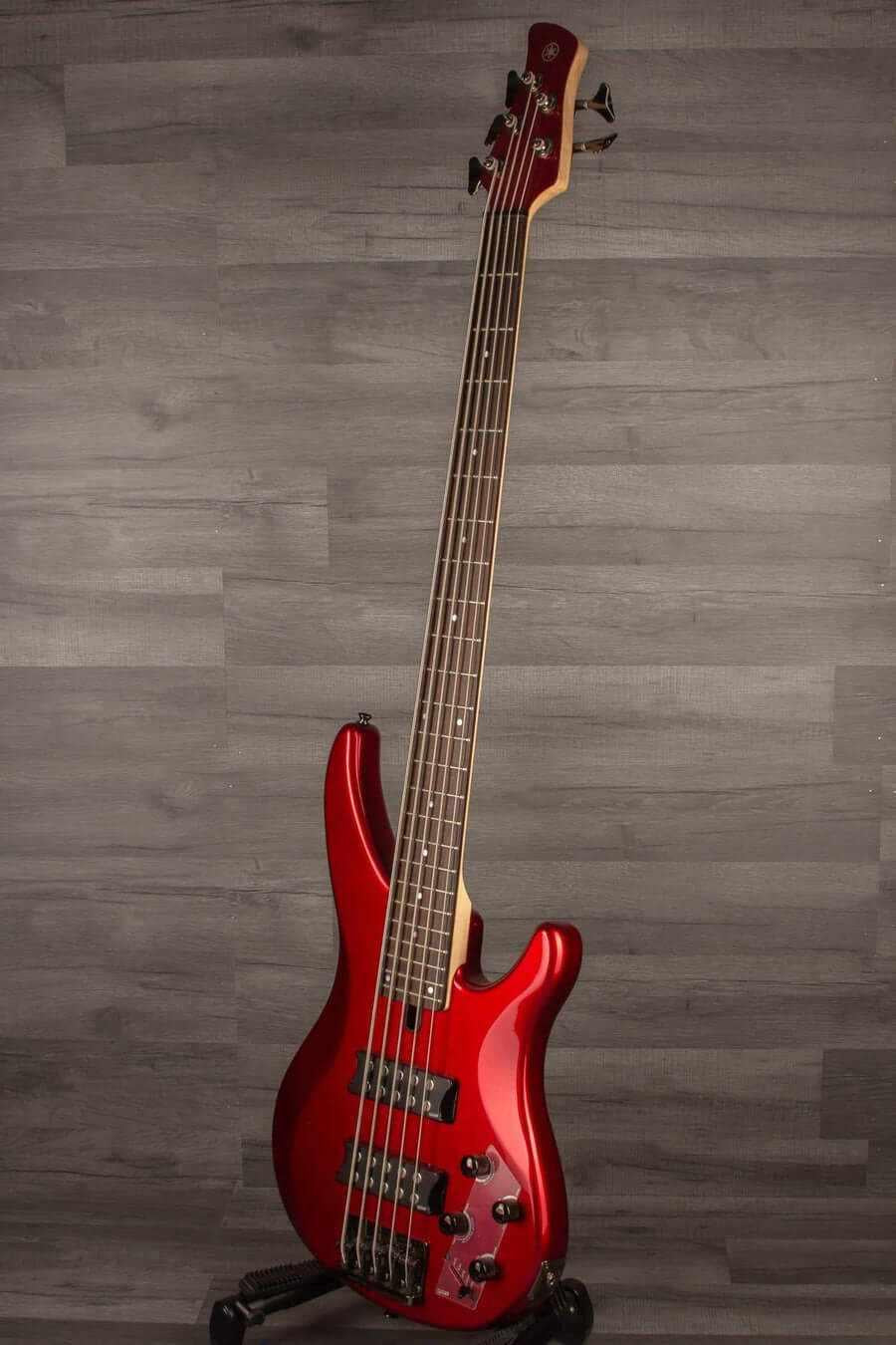 USED Yamaha TRBX305 5-String Bass Guitar - Candy Red