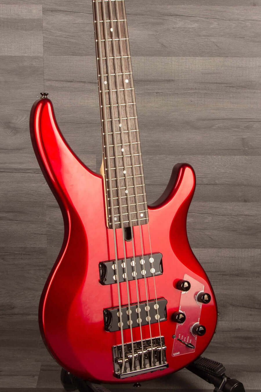 USED Yamaha TRBX305 5-String Bass Guitar - Candy Red