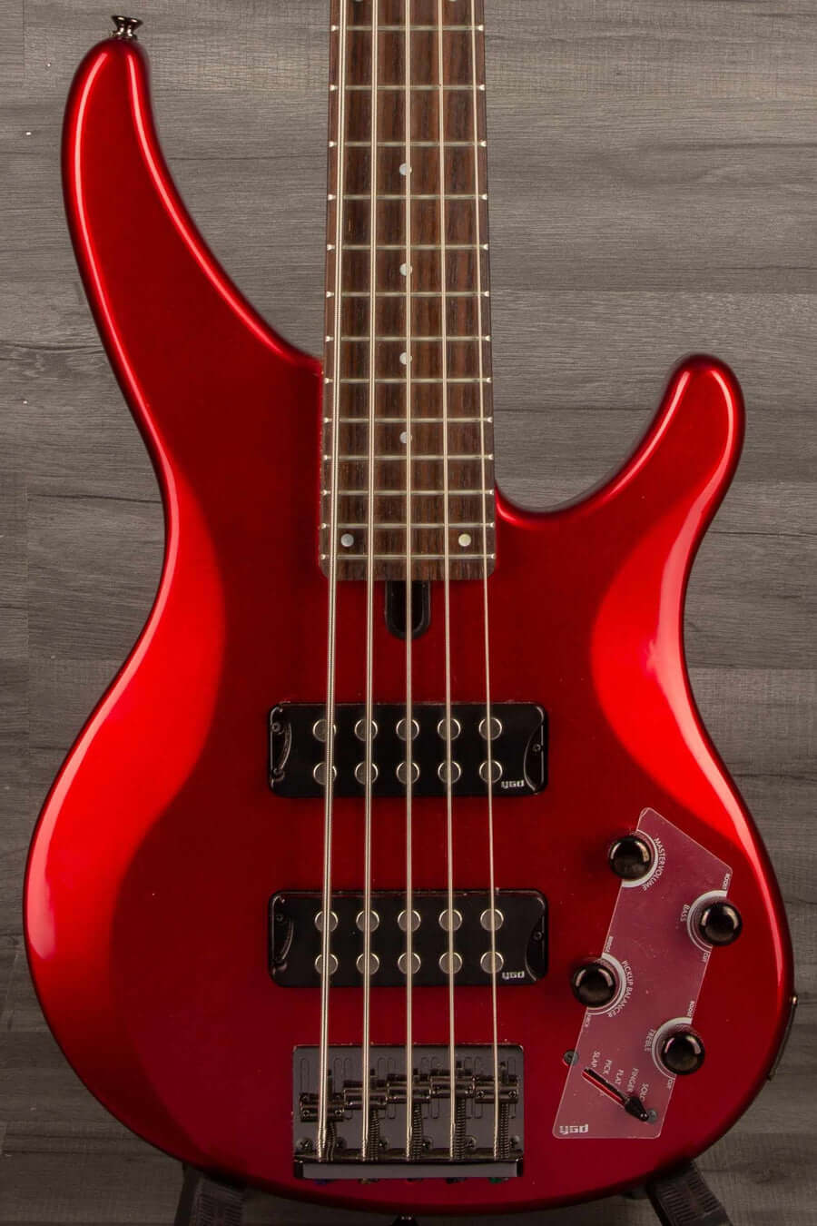 USED Yamaha TRBX305 5-String Bass Guitar - Candy Red