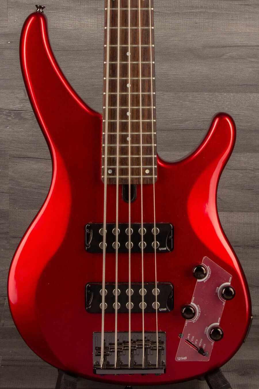 USED Yamaha TRBX305 5-String Bass Guitar - Candy Red