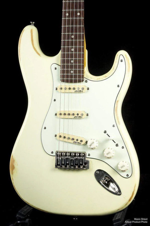 USED - Vintage - Icon Series Stratocaster V6 - Distressed White