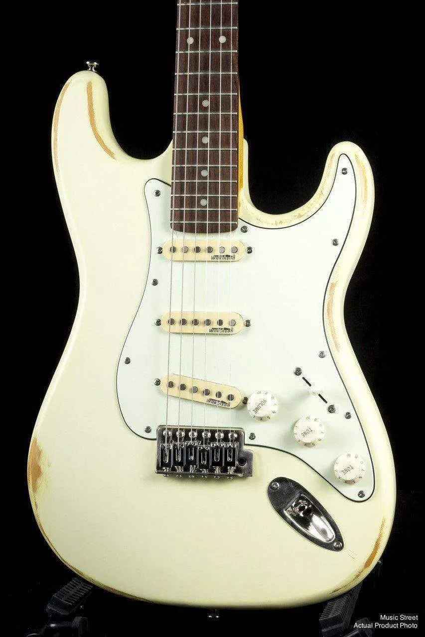 USED - Vintage - Icon Series Stratocaster V6 - Distressed White
