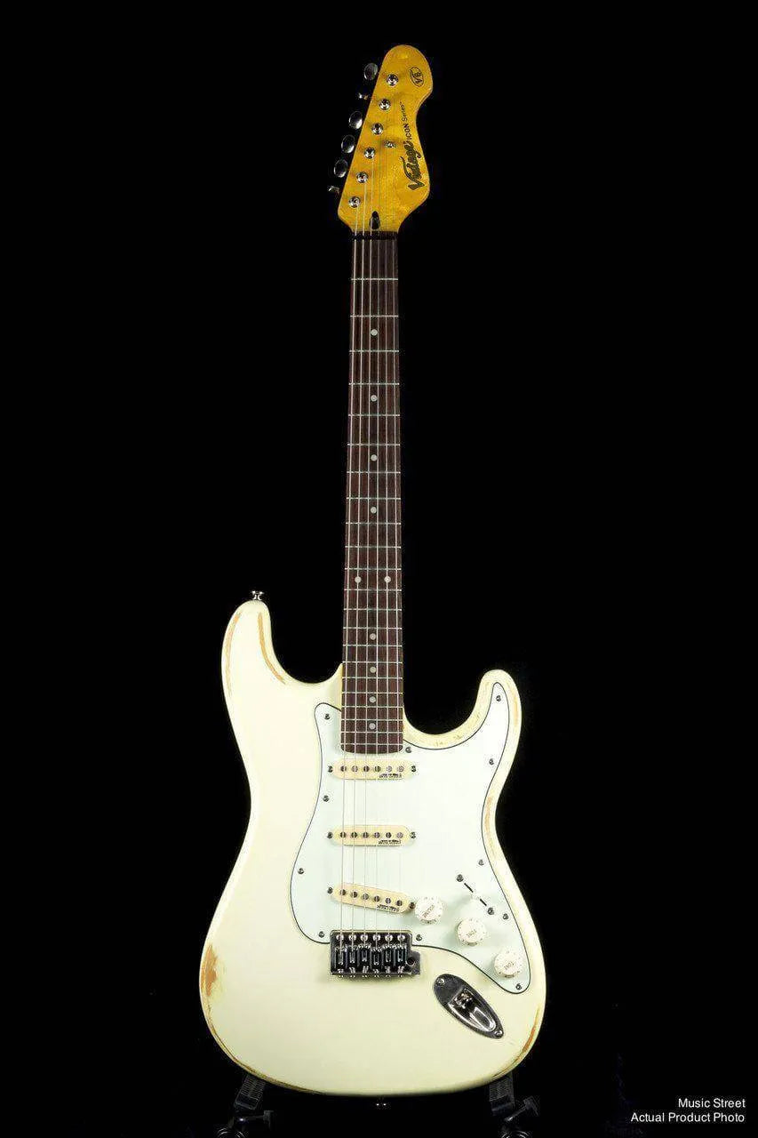 USED - Vintage - Icon Series Stratocaster V6 - Distressed White