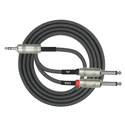 Kirlin Pro Deluxe 3.5MM to 1/4" STEREO Y Cable