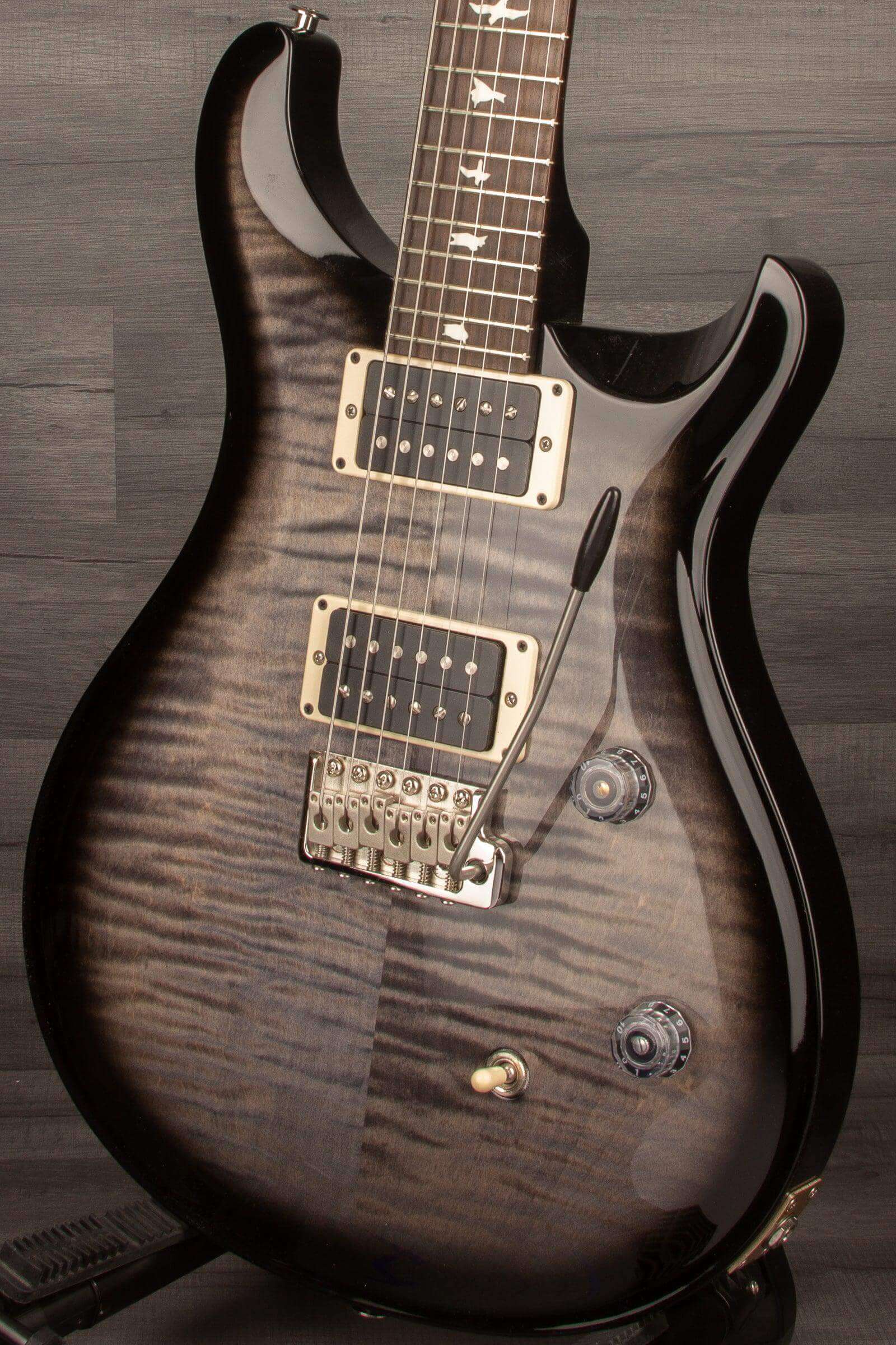 PRS CE24 Faded Grey Black Smokeburst Blackout Neck s#0345795 - MusicStreet