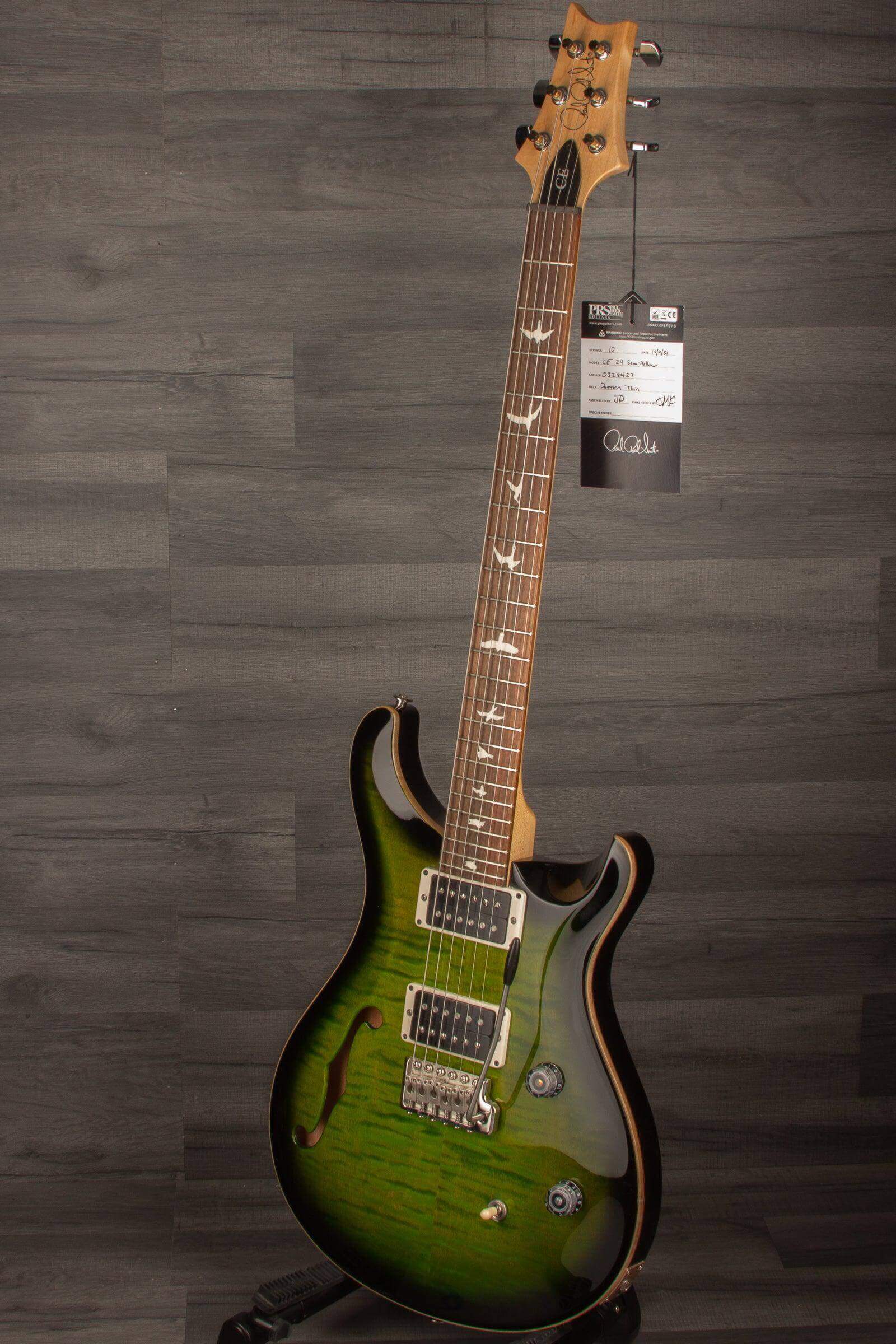 PRS CE24 Semi Hollow Eriza Verde Smokeburst Electric Guitar