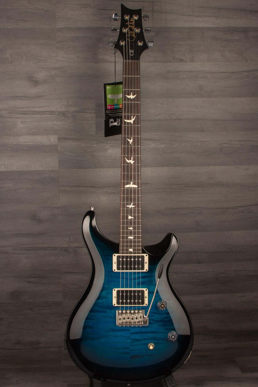 PRS CE24 Whale Blue Smokeburst, Blackout Neck - MusicStreet