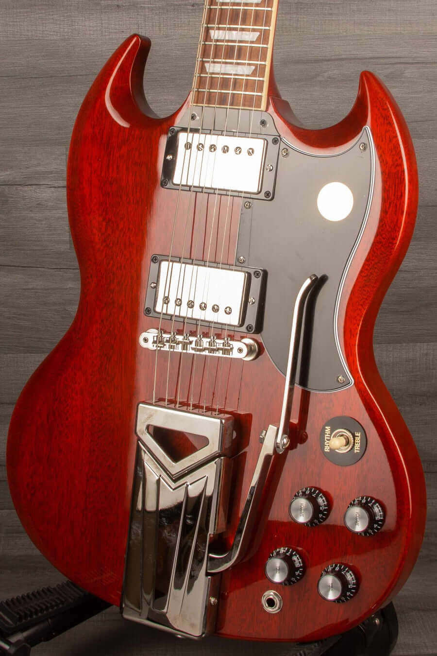 Gibson SG Standard 61 Sideways vibrola - Vintage Cherry s#227620292 - MusicStreet