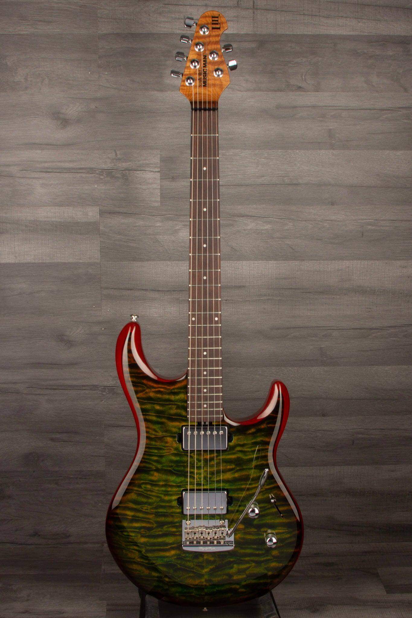 USED - Music Man Luke III Steve Lukather Signature HH - Luscious Green Quilt