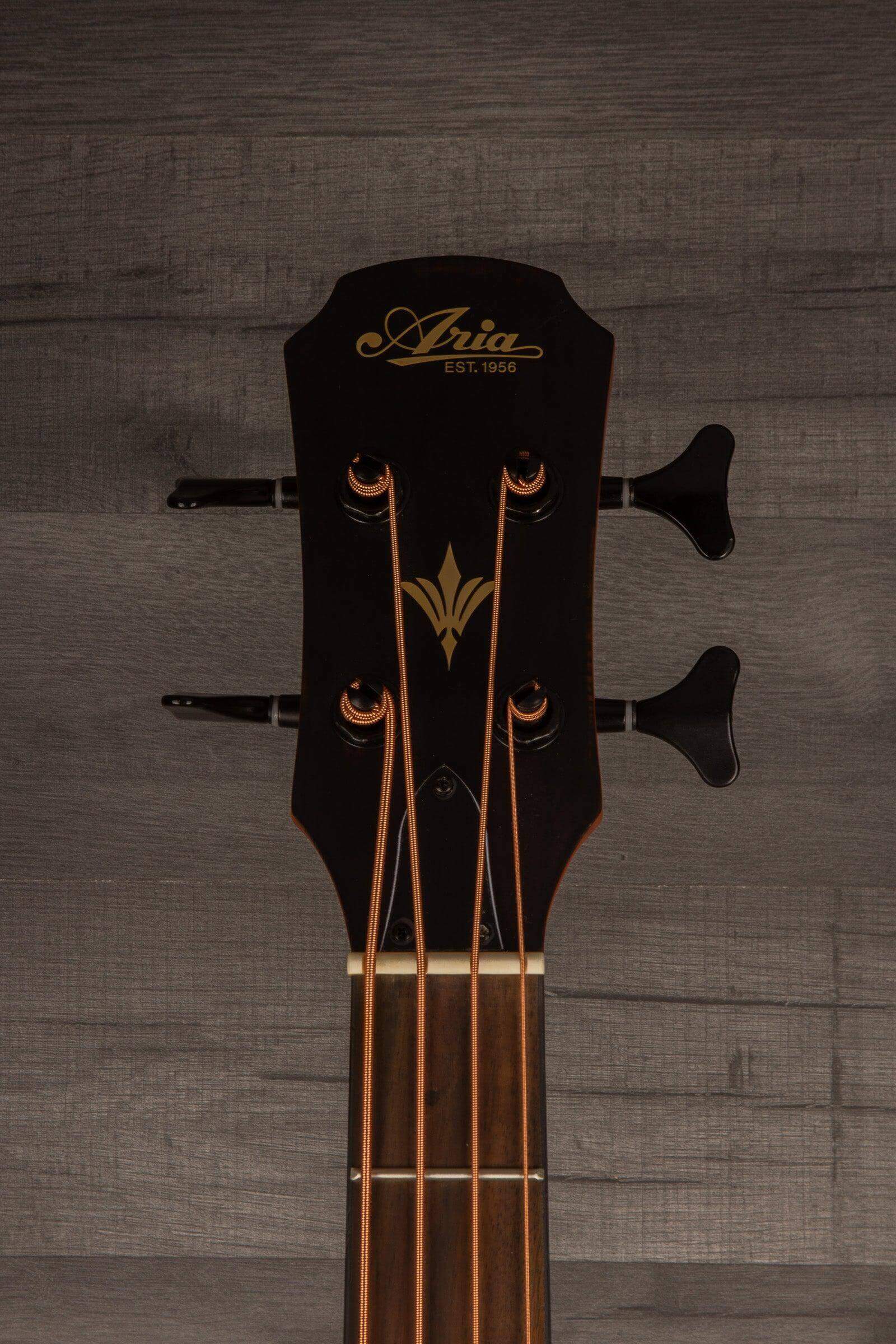 Aria FEB F2M Stained Brown Medium Scale Acoustic - Bass Guitar