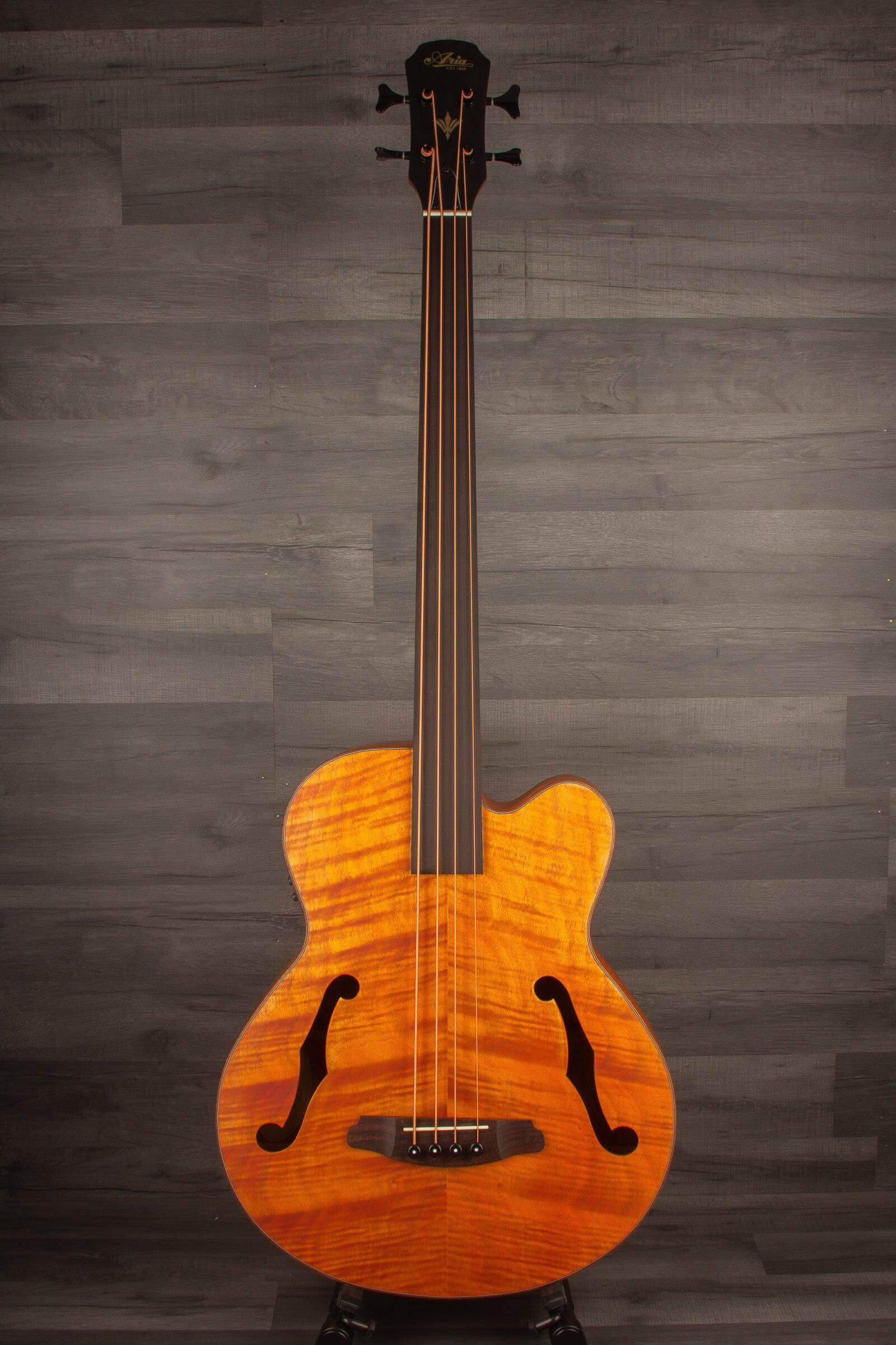 Aria FEB F2/FL Fretless Acoustic Bass Natural - MusicStreet