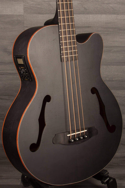 Aria FEB F2M Satin Black Medium Scale Acoustic - Bass Guitar
