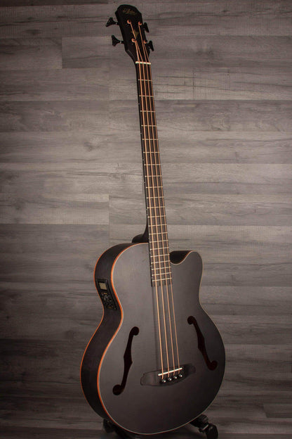 Aria FEB F2M Satin Black Medium Scale Acoustic - Bass Guitar