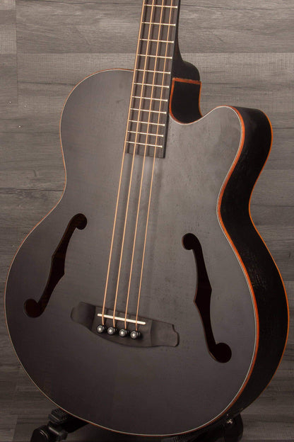 Aria FEB F2M Satin Black Medium Scale Acoustic - Bass Guitar