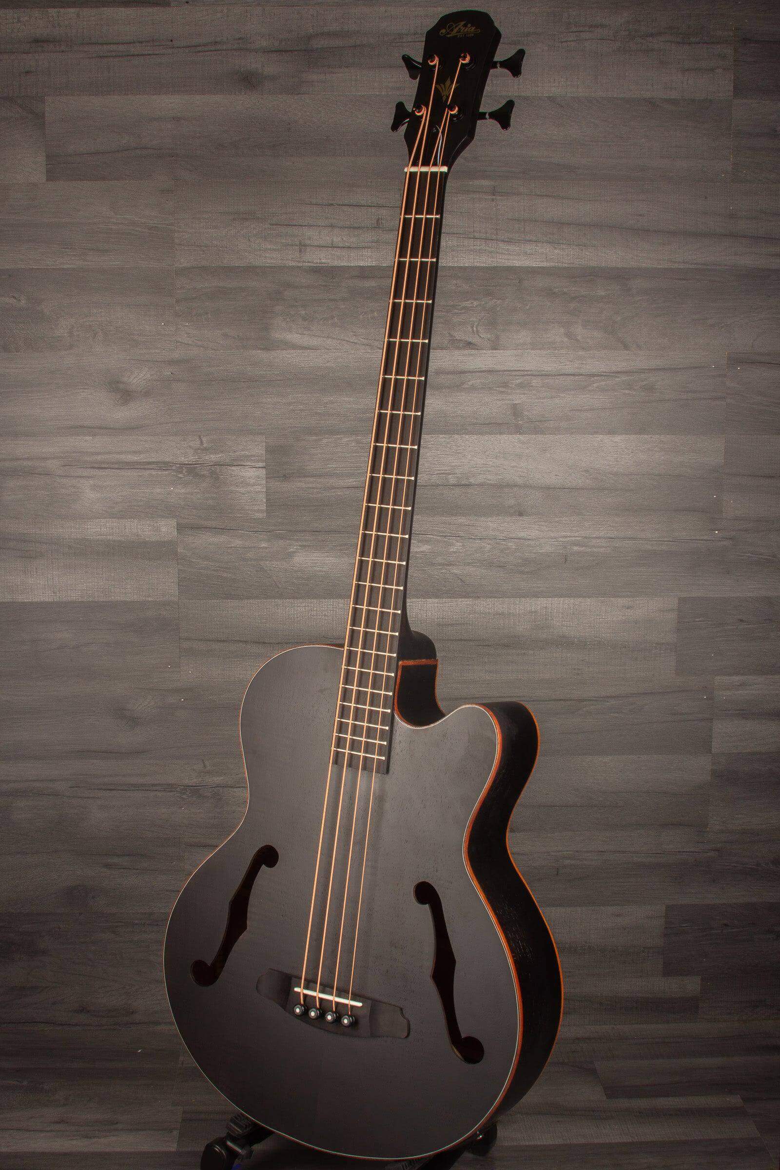 Aria FEB F2M Satin Black Medium scale Acoustic Bass - MusicStreet