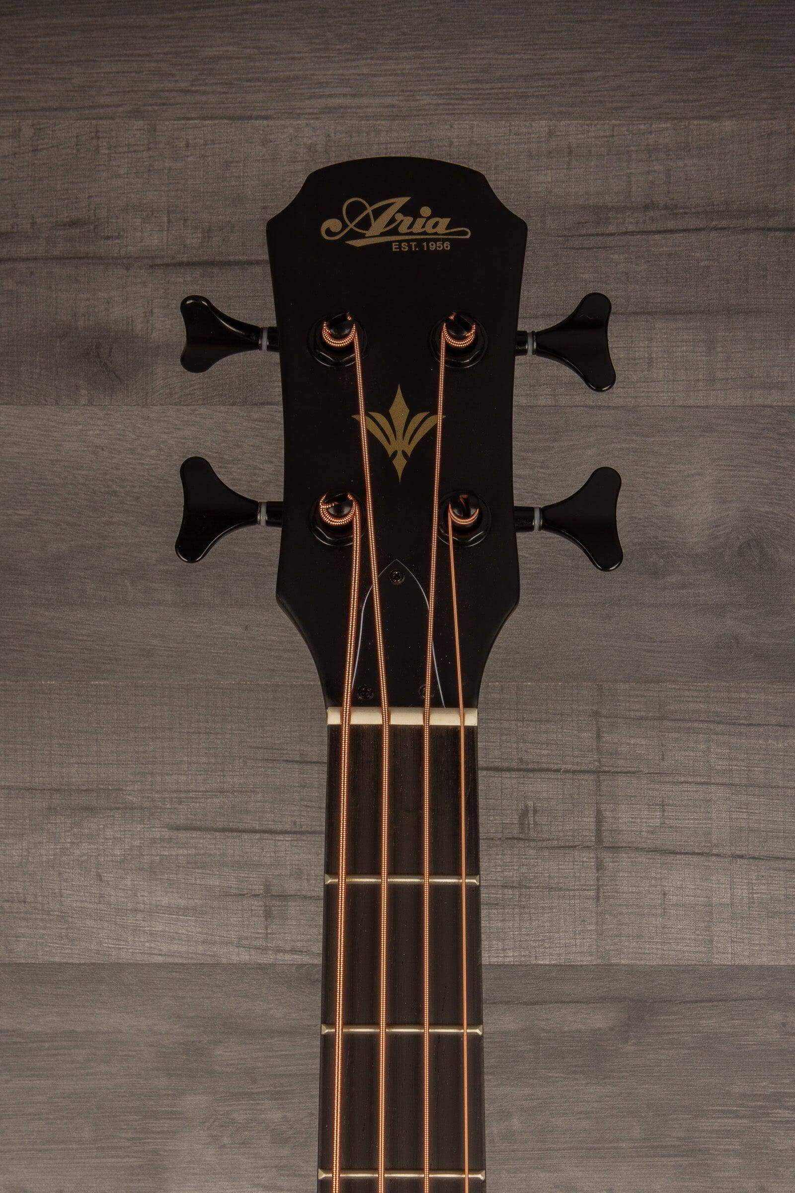 Aria FEB F2M Satin Black Medium Scale Acoustic - Bass Guitar
