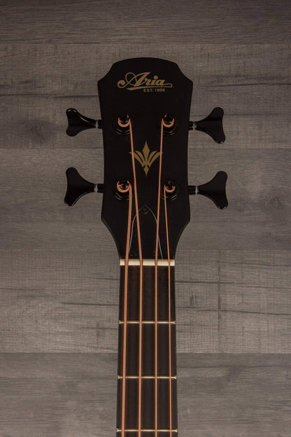 Aria FEB F2M Satin Black Medium Scale Acoustic - Bass Guitar