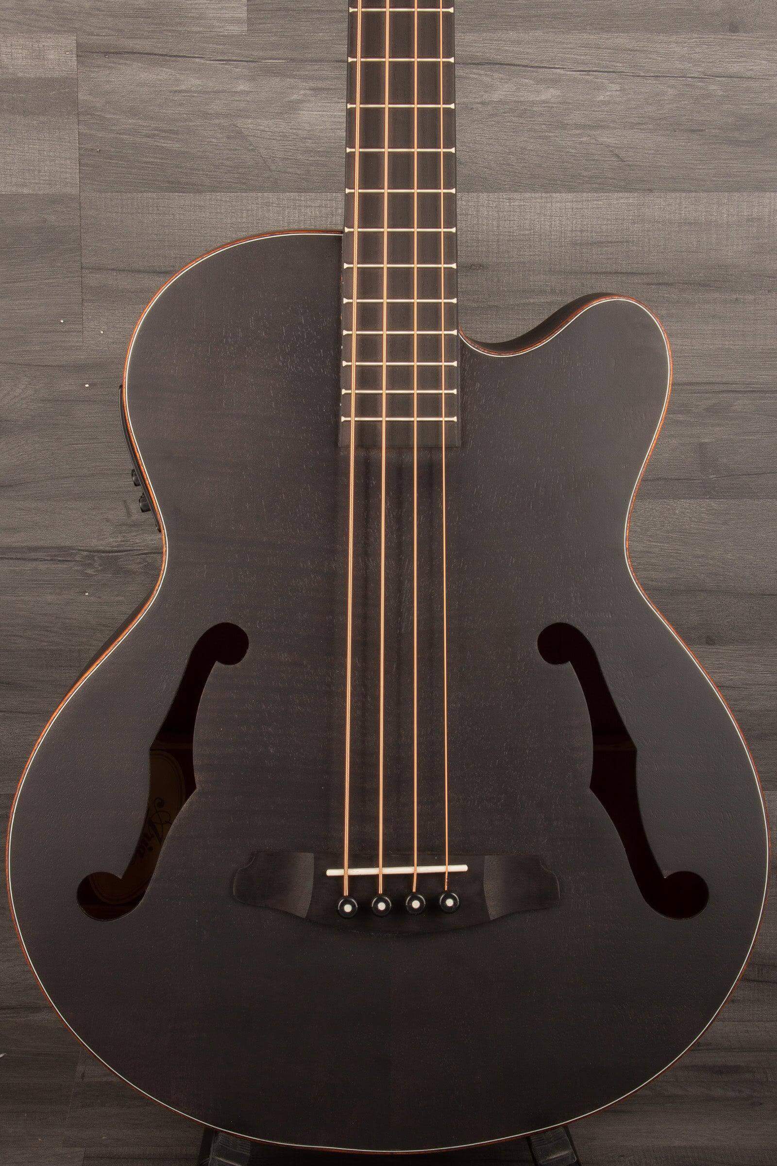 Aria FEB F2M Satin Black Medium Scale Acoustic - Bass Guitar