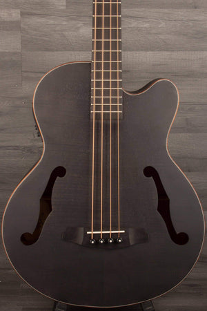 Aria FEB F2M Satin Black Medium Scale Acoustic - Bass Guitar - Set Up by MusicStreet