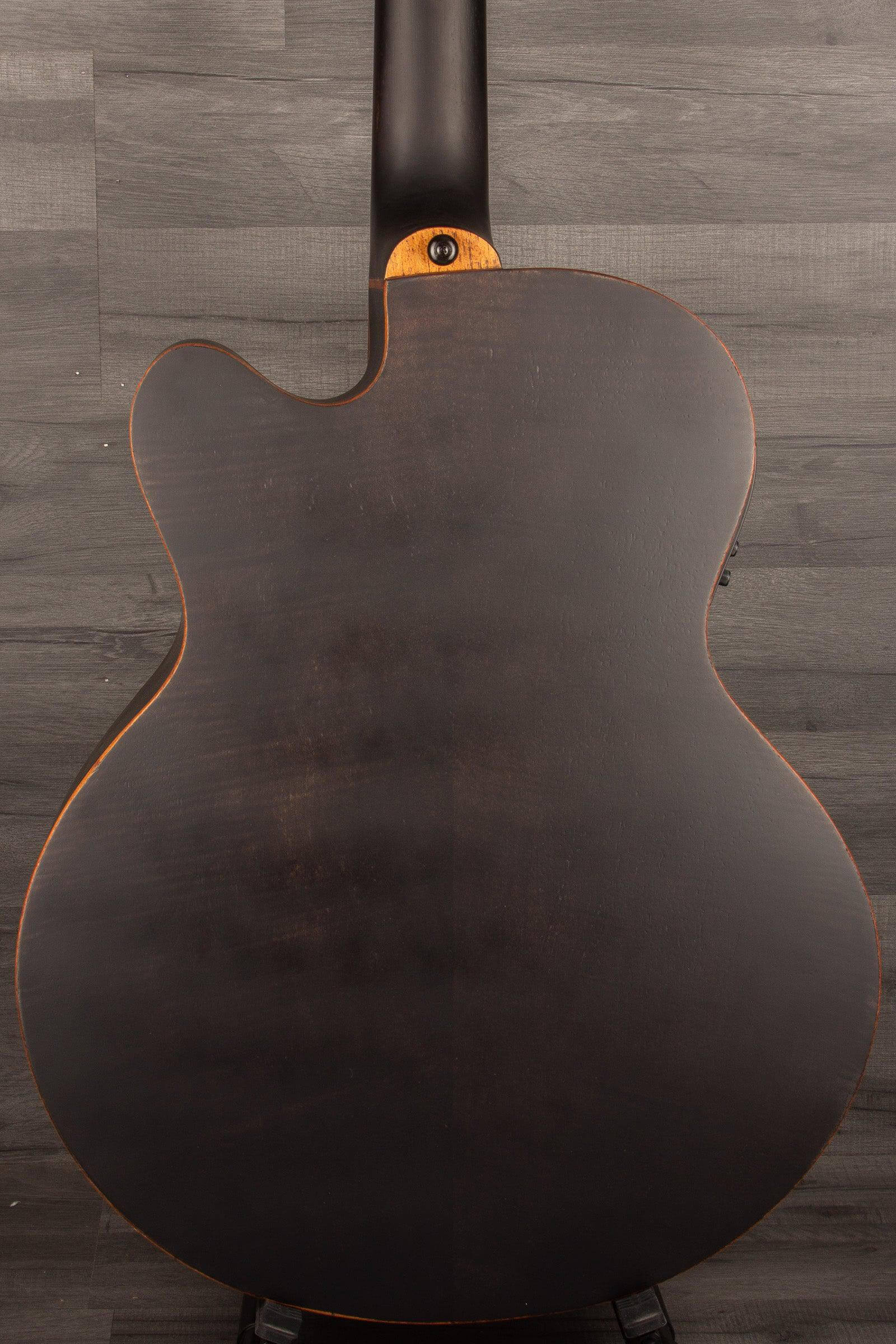 Aria FEB F2M Satin Black Medium Scale Acoustic - Bass Guitar