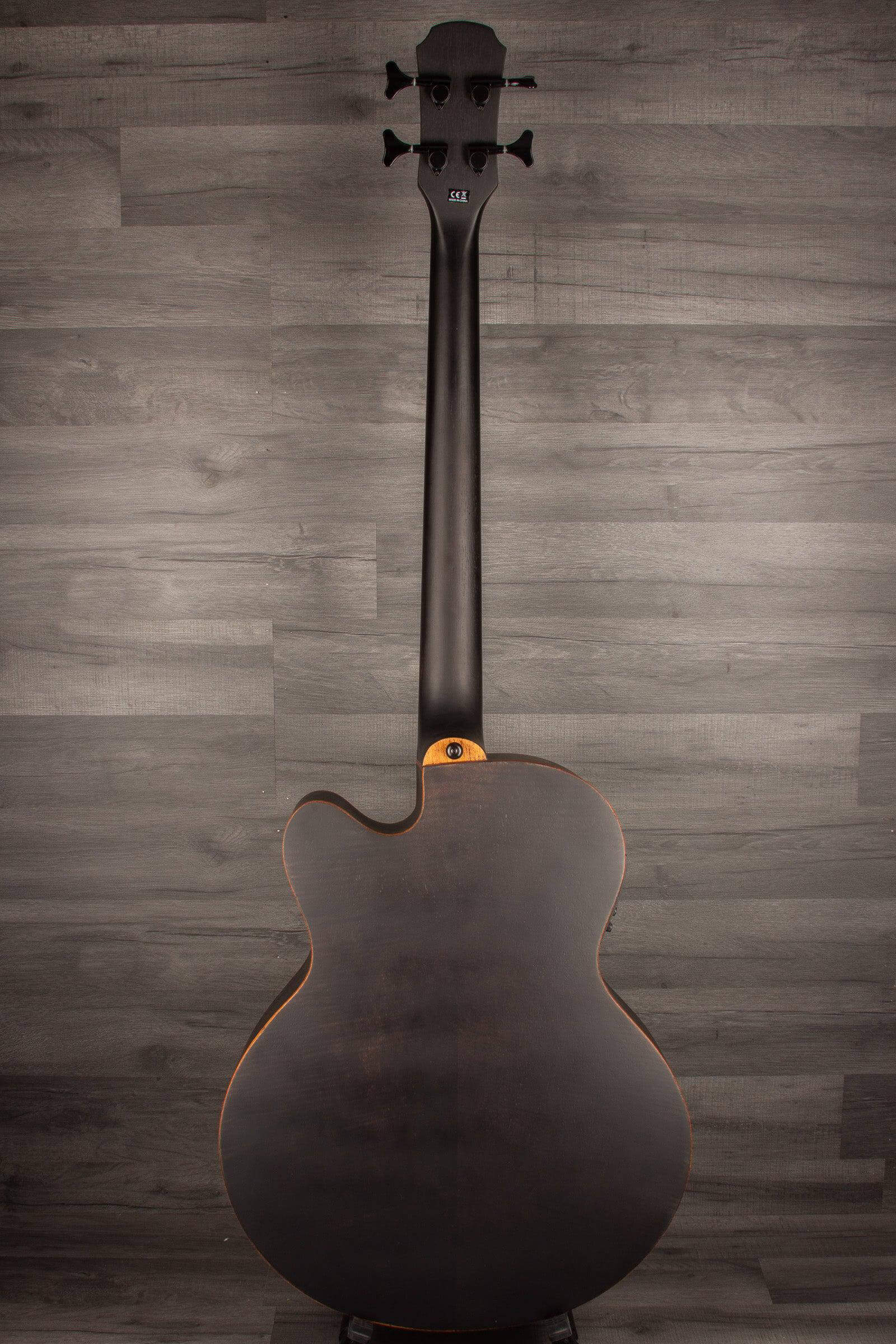 Aria FEB F2M Satin Black Medium Scale Acoustic - Bass Guitar