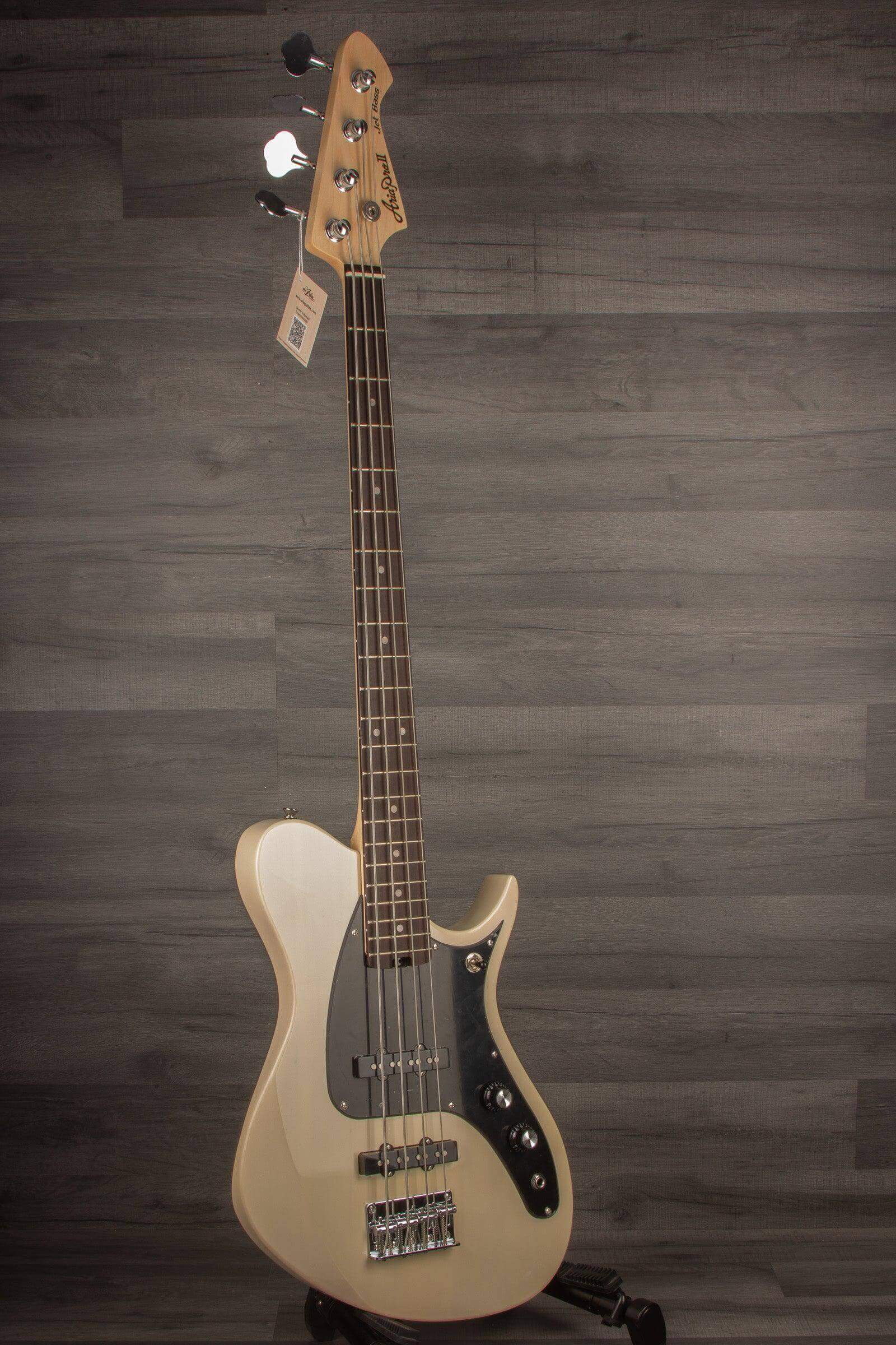 Aria Jet Bass Vintage White - MusicStreet