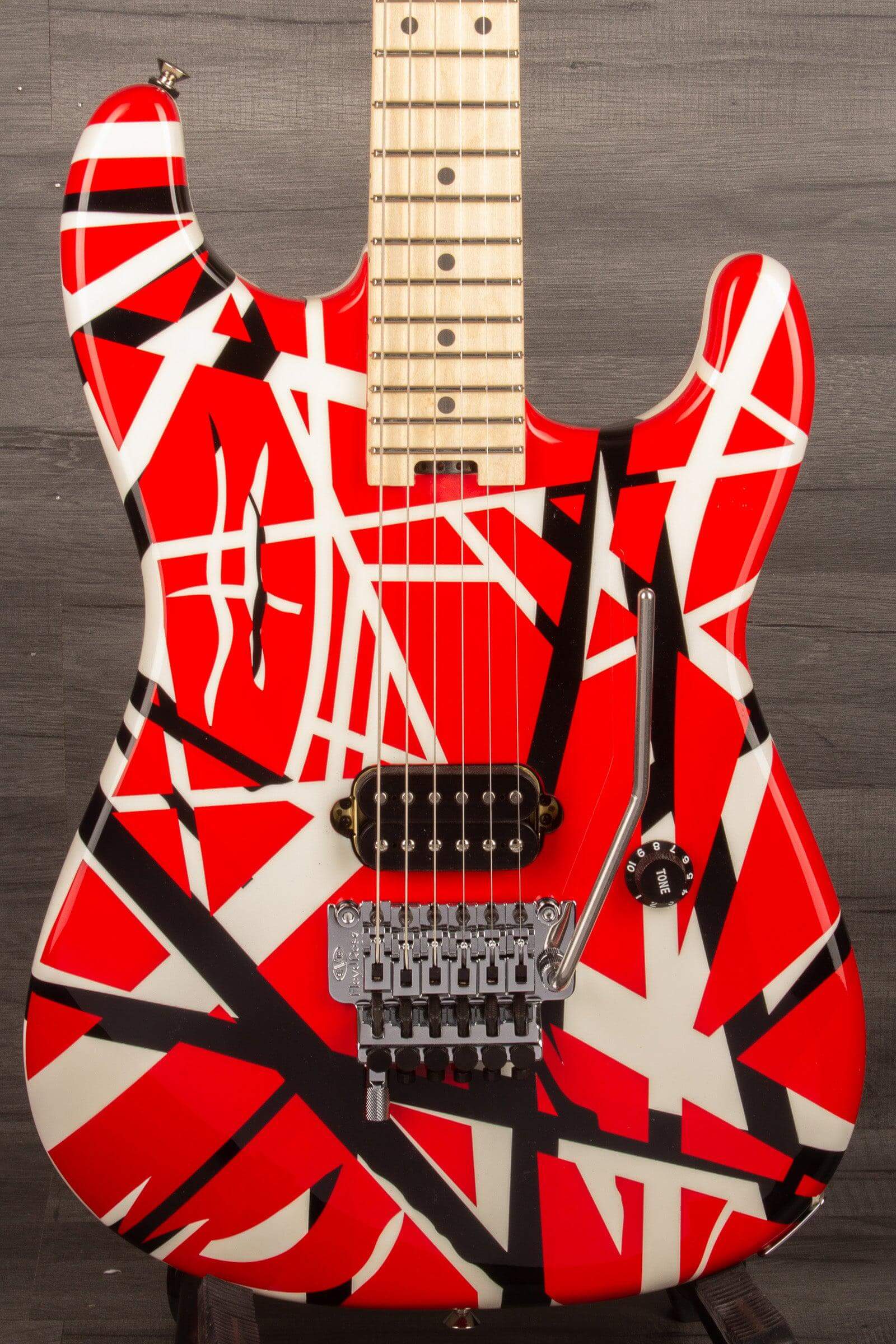 EVH Striped Series Electric Guitar - Red with Black Stripes
