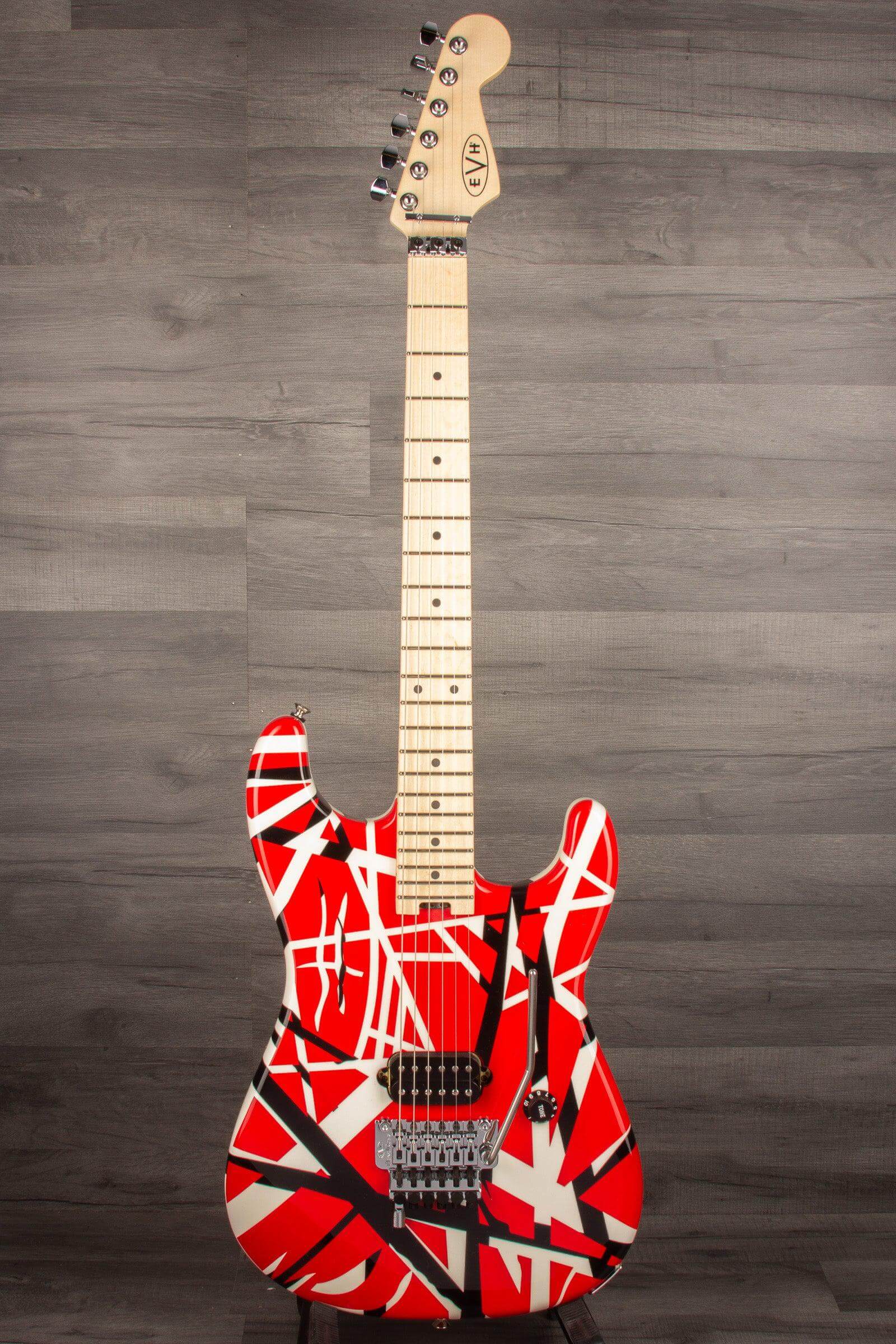 EVH Striped Series Electric Guitar - Red with Black Stripes