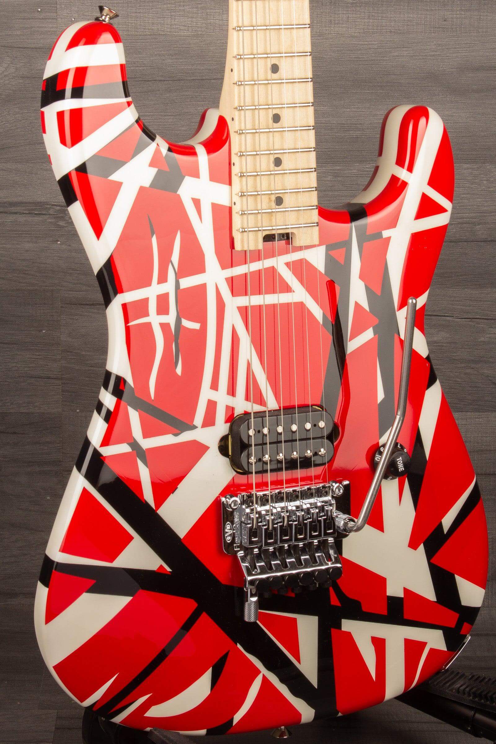 EVH Striped Series Electric Guitar - Red with Black Stripes
