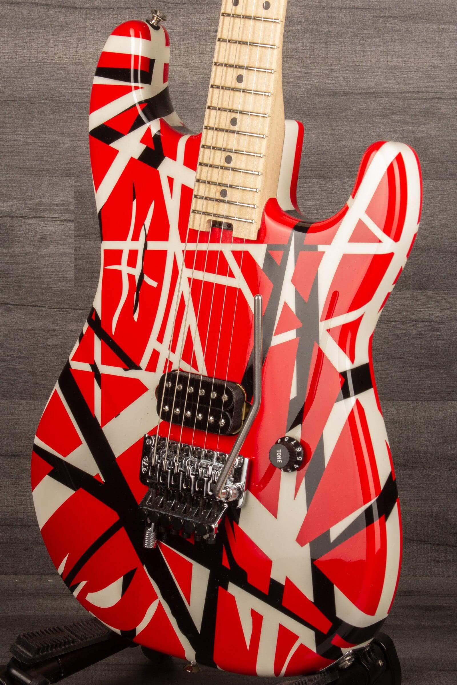 EVH Striped Series Electric Guitar - Red with Black Stripes