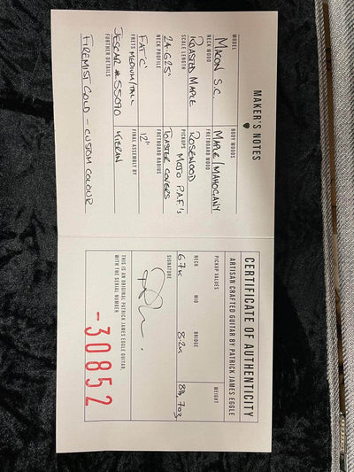 Patrick James Eggle Macon Carved Top Electric Guitar - Firemist Gold s#30852