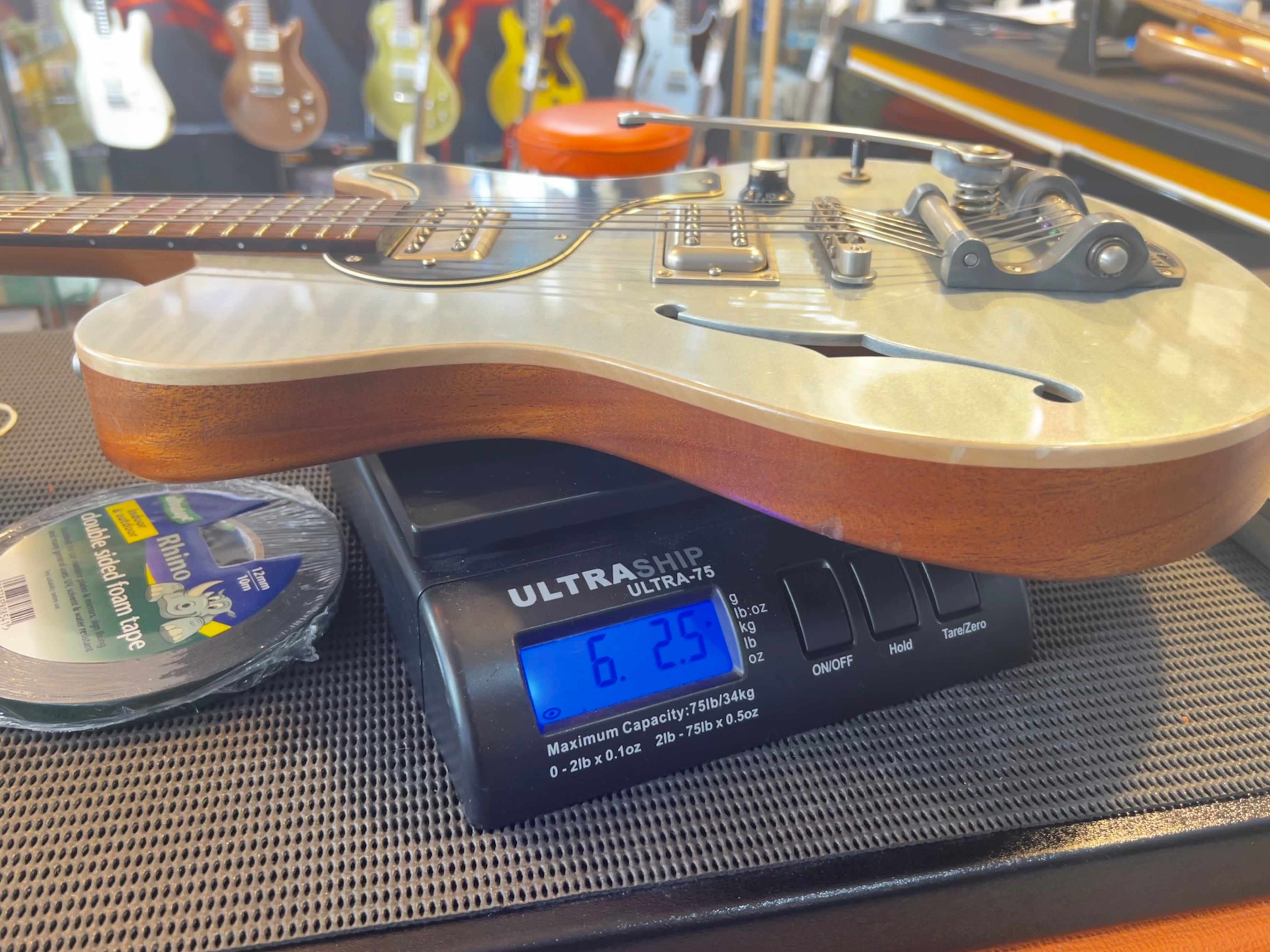 USED - Nik Huber Surfmeister Custom with Bigsby, Worn Iced Blue