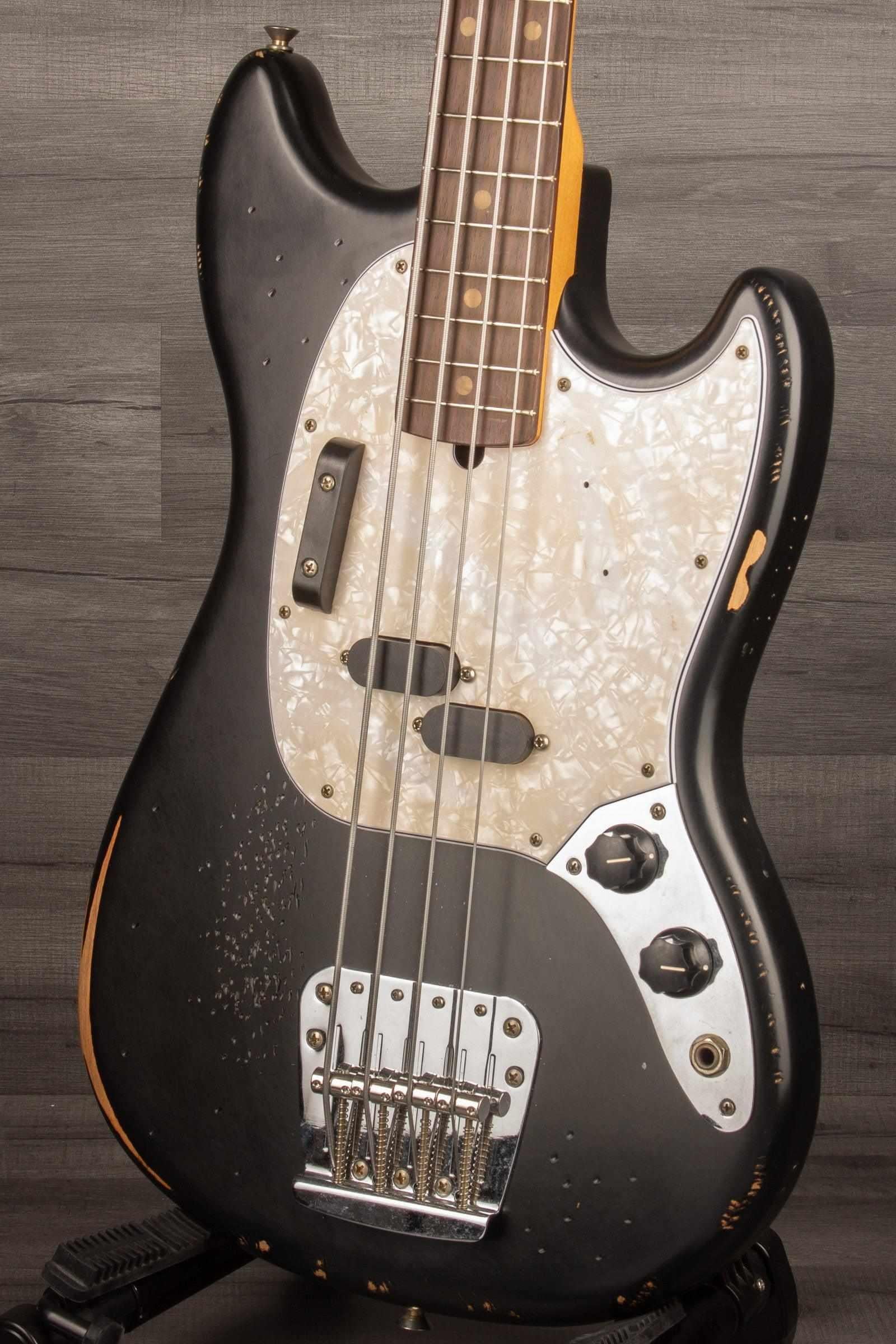 Fender JMJ Signature Roadworn Mustang Bass Guitar - Black