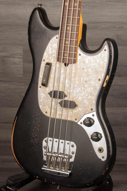 Fender JMJ Signature Roadworn Mustang Bass Guitar - Black