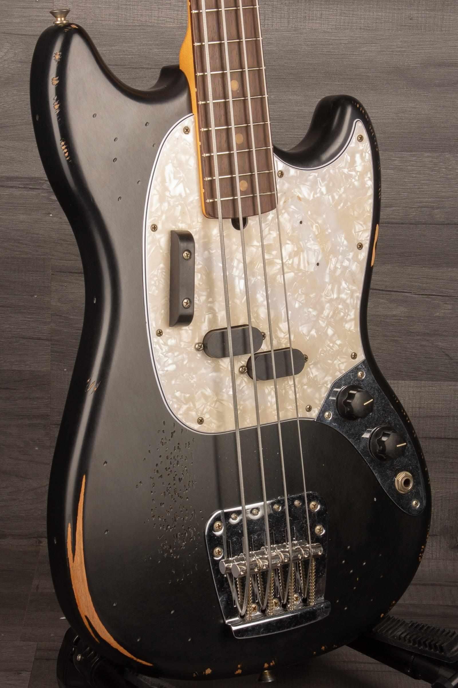 Fender JMJ Signature Roadworn Mustang Bass Guitar - Black