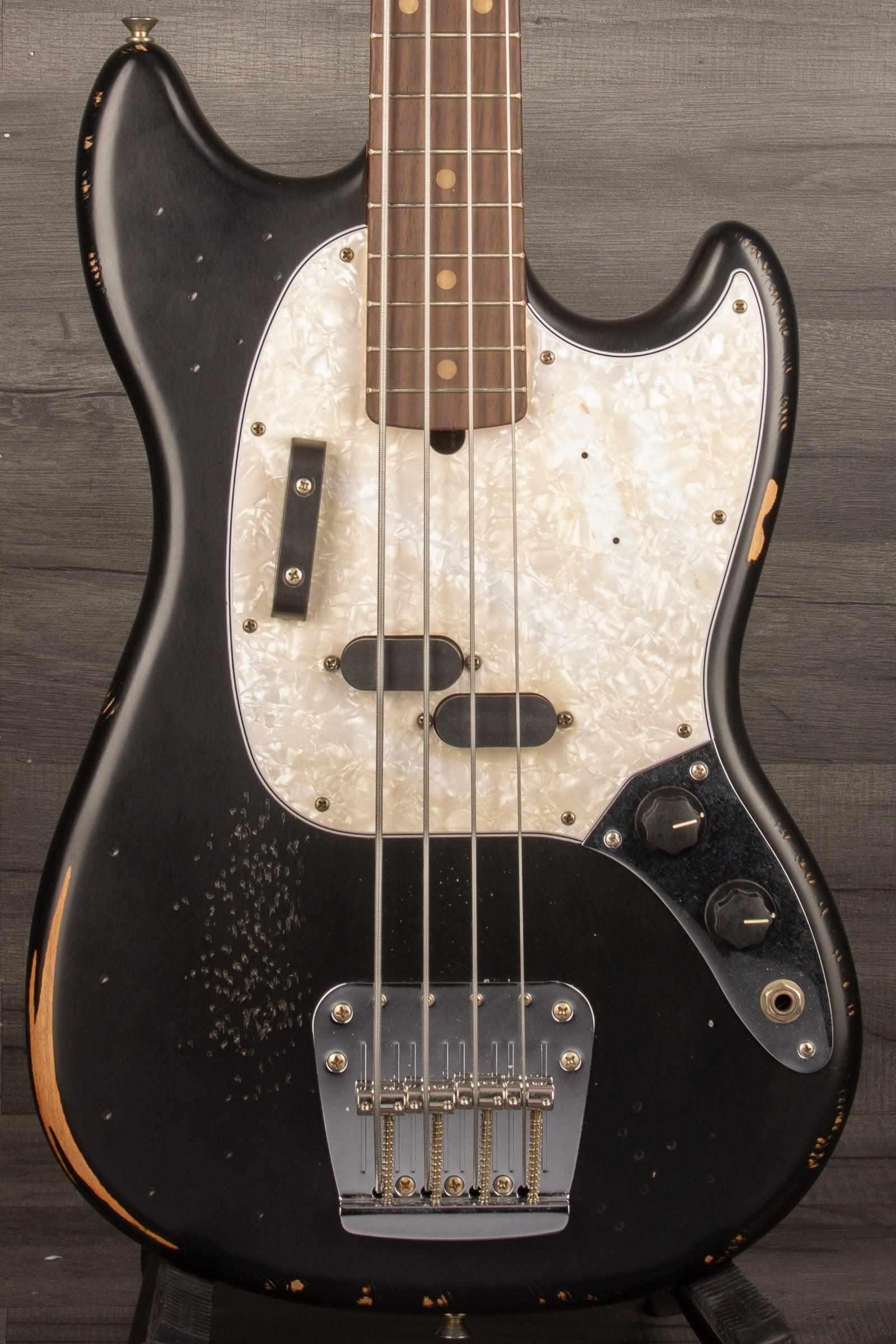 Fender JMJ Signature Roadworn Mustang Bass Guitar - Black