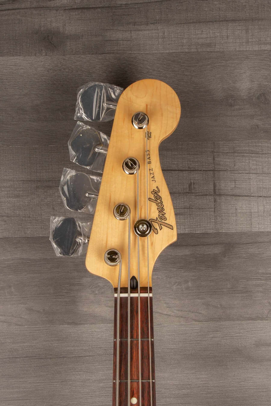 Fender Made in Japan Junior Collection Jazz Bass Guitar, Satin Vintage White - Rosewood Fingerboard