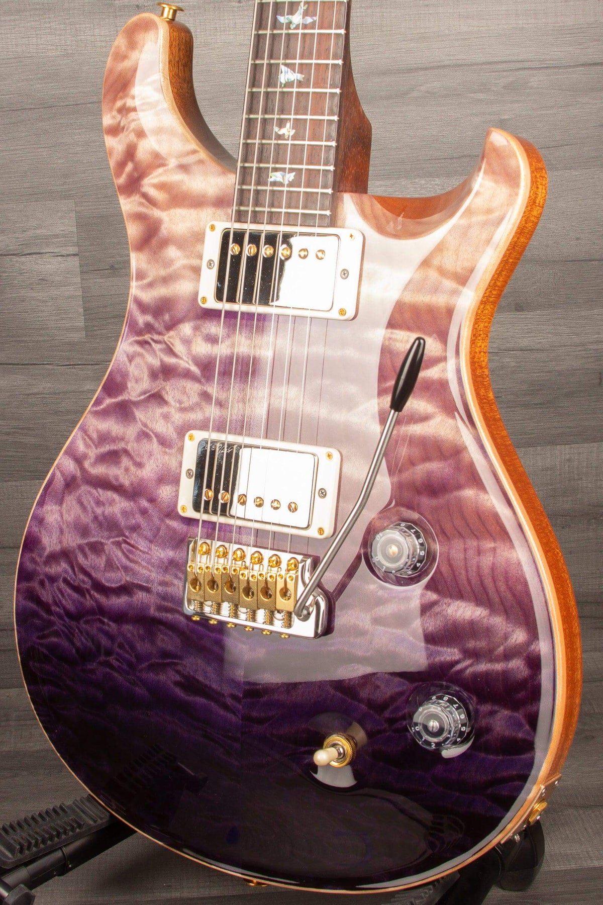 PRS Wood Library Custom 22 Purple Fade Quilt top - solid Rosewood neck