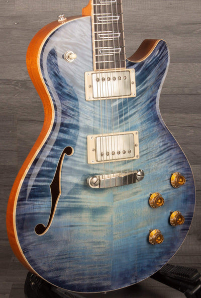 Patrick James Eggle Macon Carved Top - Semi Blue Burst s#30978