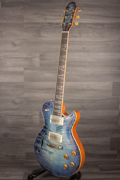 Patrick James Eggle Macon Carved Top - Semi Blue Burst s#30978